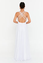 Load image into Gallery viewer, V-Neck Sleeveless Maxi Gown with Waist-Cinching Design and Flowing Hem