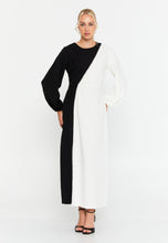 Load image into Gallery viewer, Color-Block Long-Sleeve Loose-Fit Maxi Dress