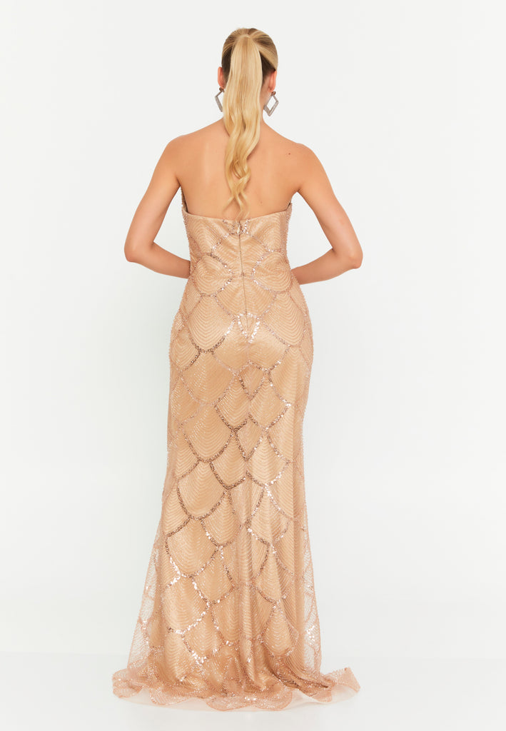 Sequin Embroidered Sweetheart Mermaid Floor-Length Gown