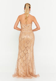 Sequin Embroidered Sweetheart Mermaid Floor-Length Gown