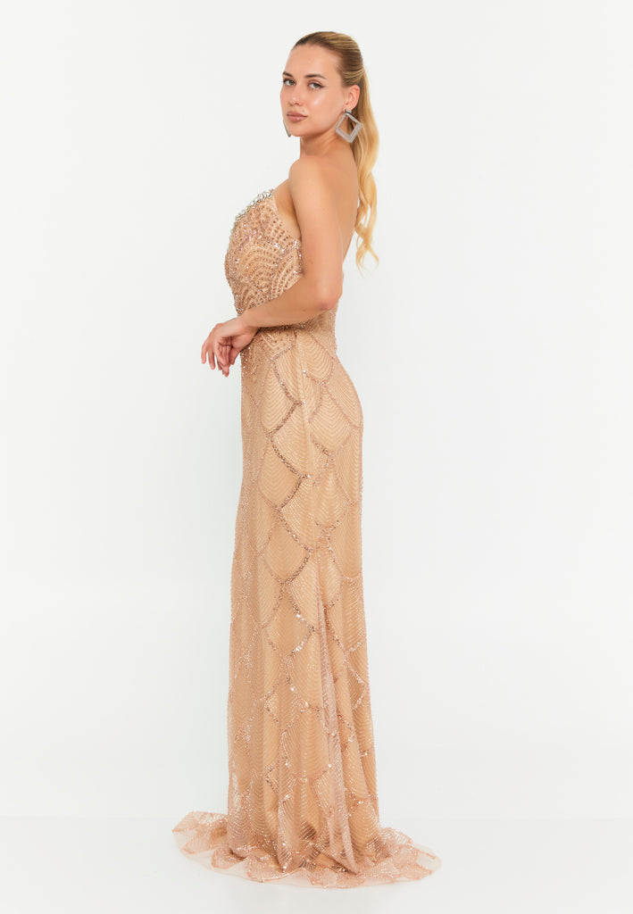 Sequin Embroidered Sweetheart Mermaid Floor-Length Gown