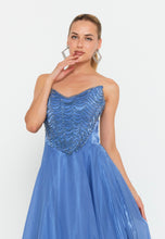 Load image into Gallery viewer, Sweetheart Strapless Floor-Length Gown with High Waistline