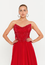 Load image into Gallery viewer, Sweetheart Strapless Floor-Length Gown with High Waistline