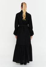 Load image into Gallery viewer, Collared Shirt-Style Maxi Dress with Waist Belt and Long Sleeves
