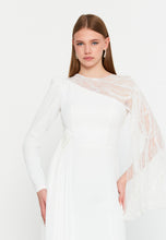 Load image into Gallery viewer, Luxury One-Shoulder Lace Cape Evening Dress Slim Fit Floor-Length Gown for Banquets &amp; Formal Occasions