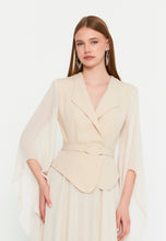 Load image into Gallery viewer, Elegant Blazer-Collar Maxi Dress with Waist-Cinching Design and Flowing Skirt