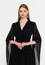 Load image into Gallery viewer, Elegant Blazer-Collar Maxi Dress with Waist-Cinching Design and Flowing Skirt