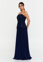 Load image into Gallery viewer, Strapless Sequin-Embellished Slim-Fit Gown with Floor-Length Hem