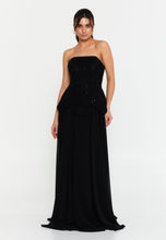 Load image into Gallery viewer, Strapless Sequin-Embellished Slim-Fit Gown with Floor-Length Hem