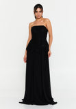 Strapless Sequin-Embellished Slim-Fit Gown with Floor-Length Hem