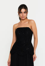Load image into Gallery viewer, Strapless Sequin-Embellished Slim-Fit Gown with Floor-Length Hem