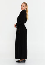 Load image into Gallery viewer, Collared Shirt-Style Maxi Dress with Belted Waist and Full Button-Down Design