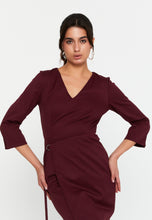 Load image into Gallery viewer, Elegant V-Neck Slim-Fit Mini Dress with Waist-Cinching Design