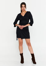 Load image into Gallery viewer, Elegant V-Neck Slim-Fit Mini Dress with Waist-Cinching Design
