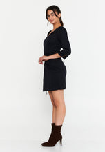 Load image into Gallery viewer, Elegant V-Neck Slim-Fit Mini Dress with Waist-Cinching Design
