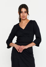 Load image into Gallery viewer, Elegant V-Neck Slim-Fit Mini Dress with Waist-Cinching Design